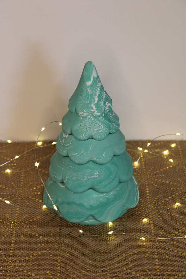 Grand sapin décoratif en 3 boîtes