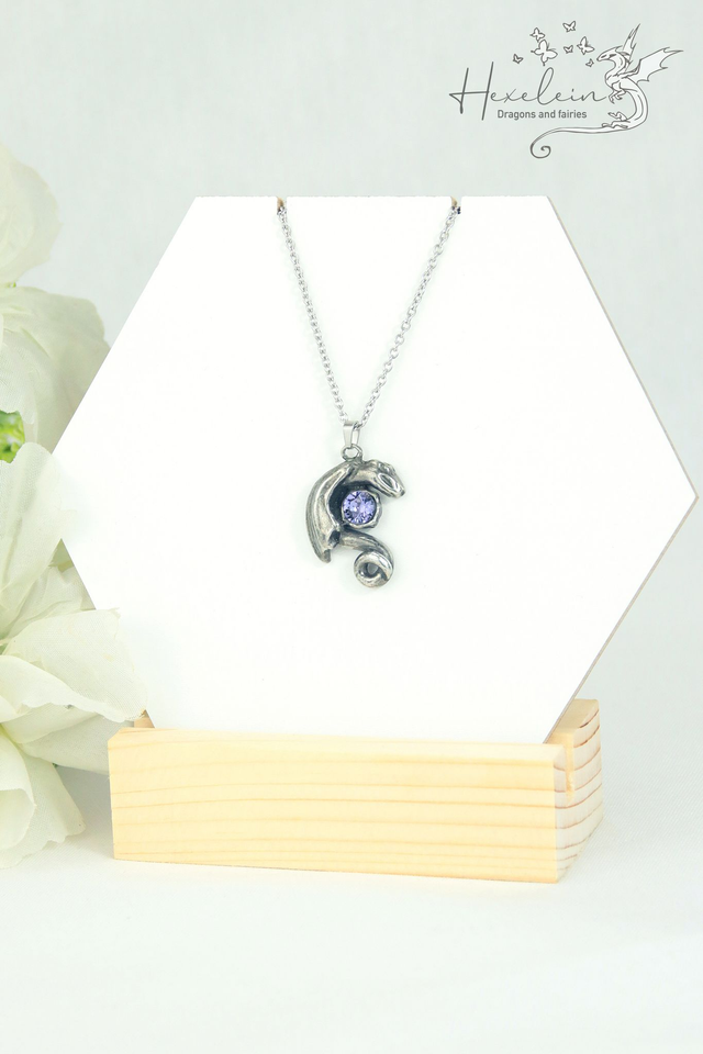 Tanzanite violet baby dragon pendant