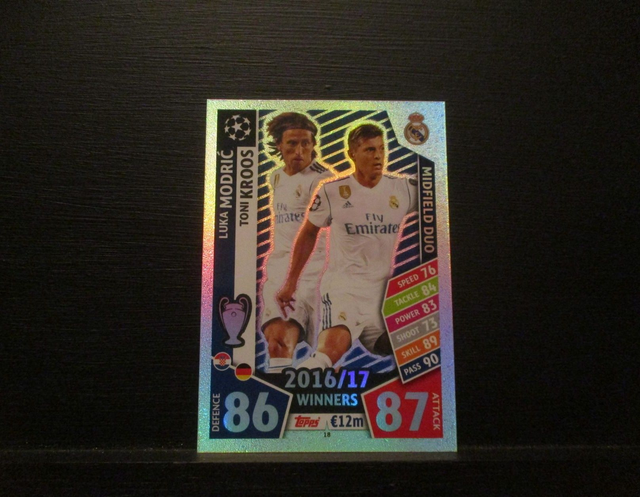 Luka Modric / Toni Kroos - UEFA Champions League Match Attax 2017/18 Original Trading Card #18