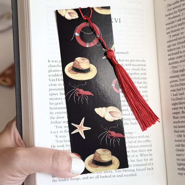 Marque-page &quot;Blue Lagoon&quot; cartonné, bleu nuit.