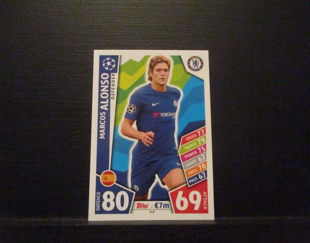 Marcos Alonso - UEFA Champions League Match Attax 2017/18 Original Trading Card #112