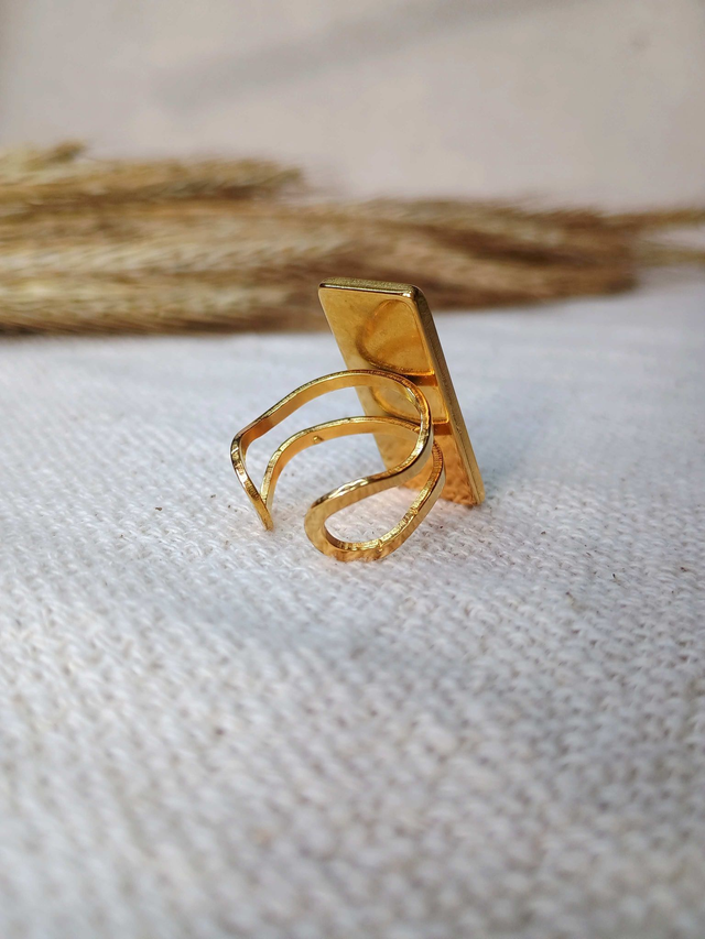 Bague RECTANGULAIRE Chevron Vert Jungle