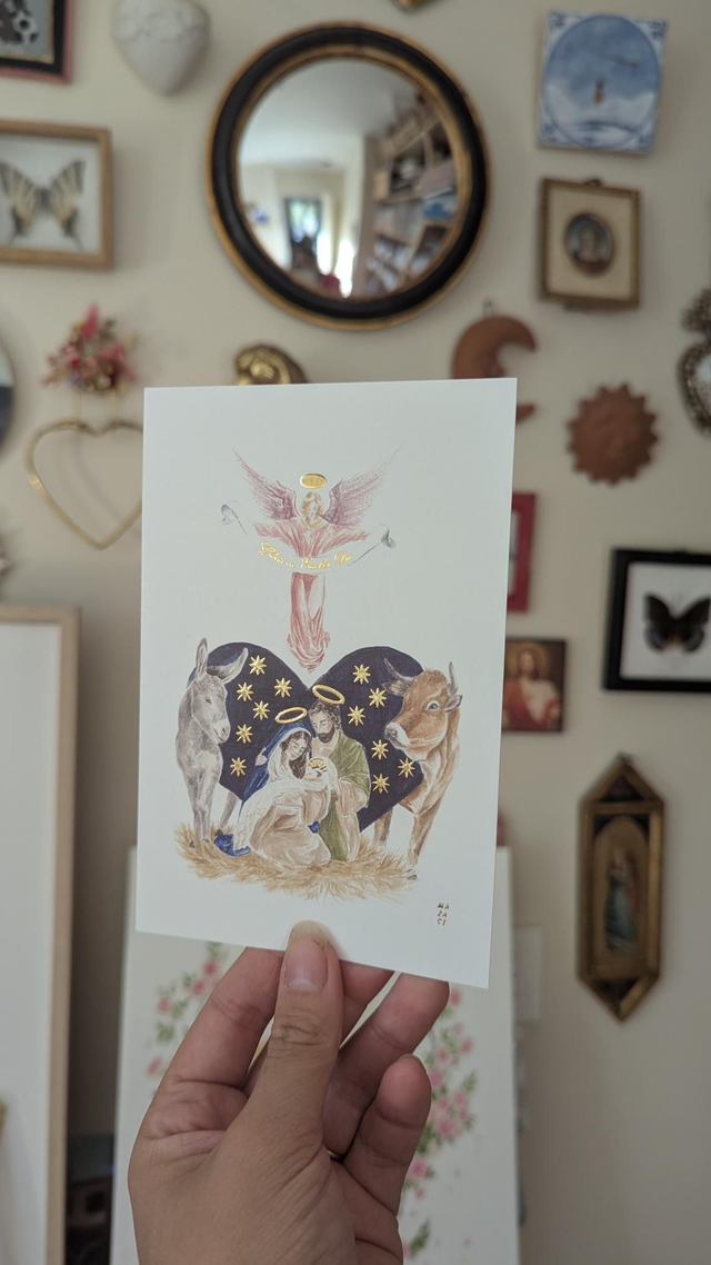 Carte crèche -sainte famille