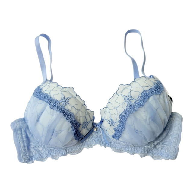 Black + pink floral Japanese Bra UK 32B   (1)