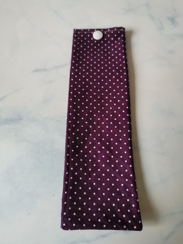 Étui à brosse à dent violet à pois 