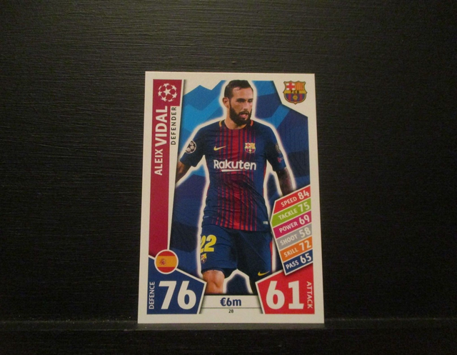Aleix Vidal - UEFA Champions League Match Attax 2017/18 Original Trading Card #28