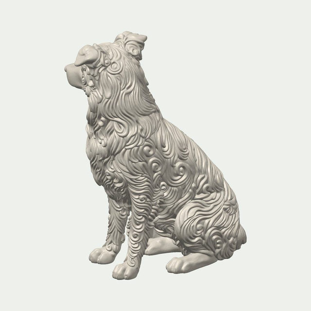 Sitting Border Collie Statue