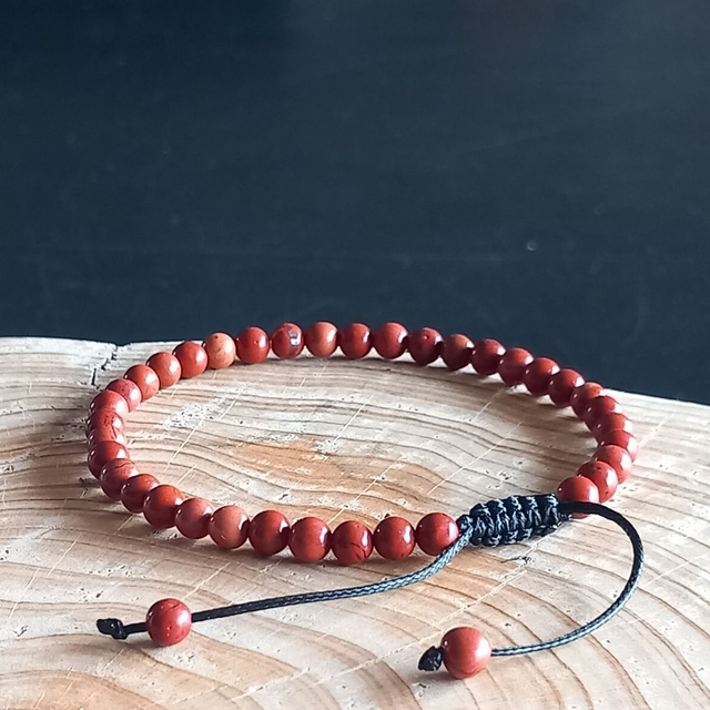 Bracelet ajustable en Jaspe rouge
