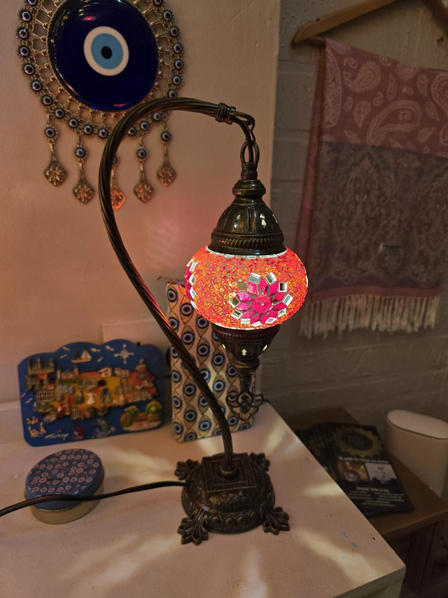 Small Mosaic Swanneck Table Lamp