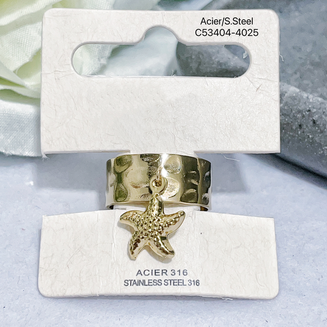 Bague pampille étoile de mer 