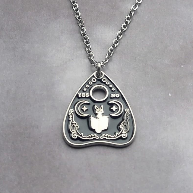 Bat and Moon Planchette Necklace 