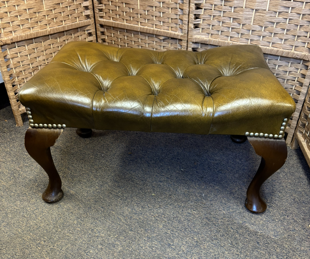 Chesterfield Style Leather Footstool