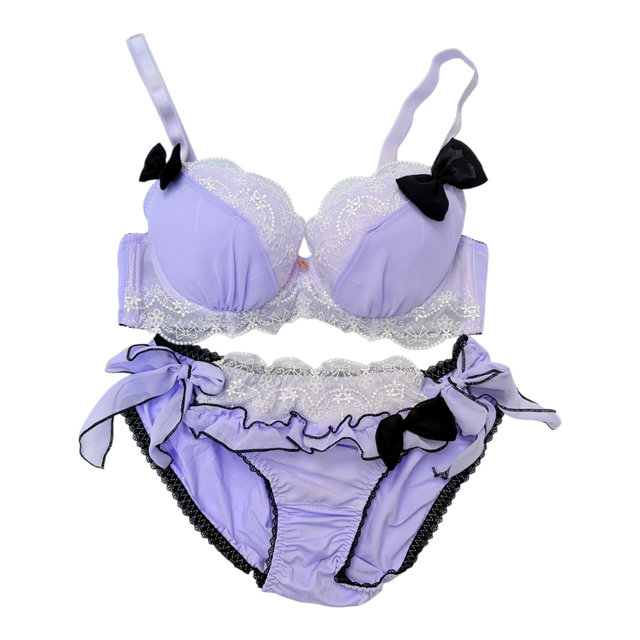 purple kuromi inspired bra and underwear set UK 34C 