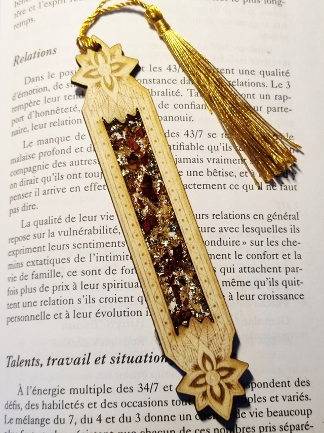 Marque-Grimoire #18 Rose et Camomille, Or