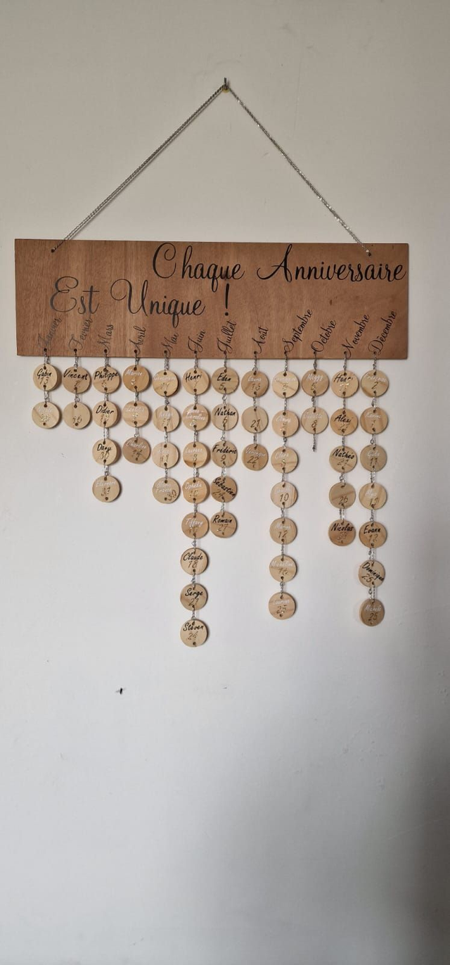Calendrier en bois 