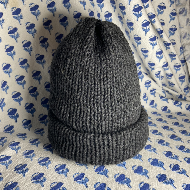 Reversible grey beanie