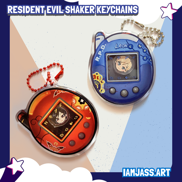 Resident Evil Shakery Breloki Tamagotchi - Leon - Ada