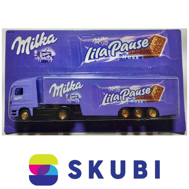 Reklamní kamion s návěsem Mercedes Actros - Milka Lila Pause Nuss - model 1:87 H0