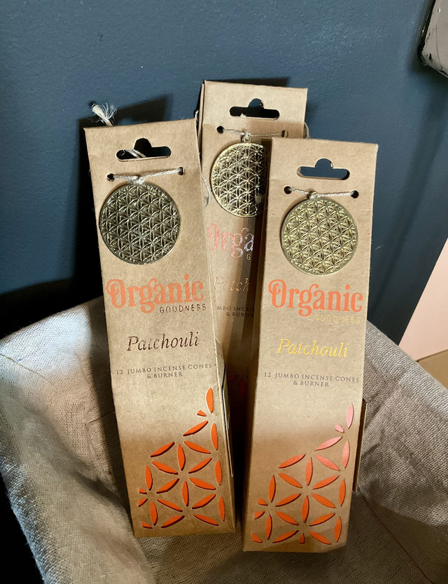 Cônes Patchouli / Oliban + brûleur fleur de vie