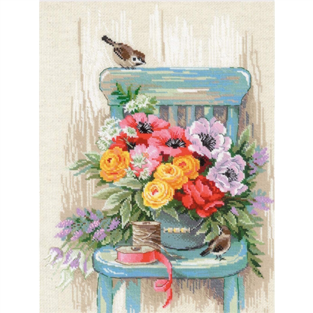RIOLIS Garden Flowers Counted Cross Stitch Kit 