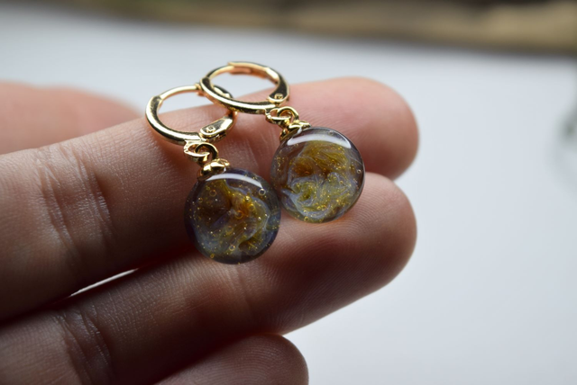 CRÉOLES VOIE LACTÉE VIOLET / ROSE MONTURE OR (CV21)