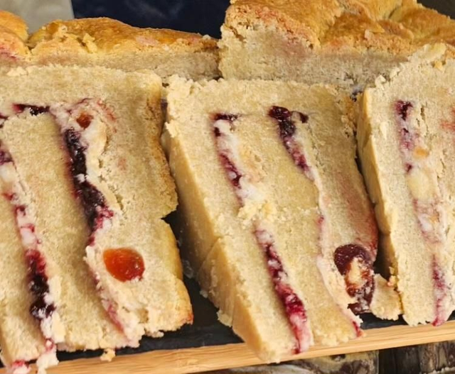 Cherry Bakewell slice