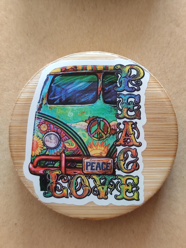 Décapsuleur peace and love van magnétique frigo