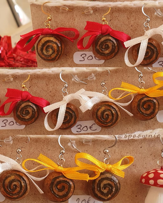 Boucles d'oreilles Roulés à la Cannelle 