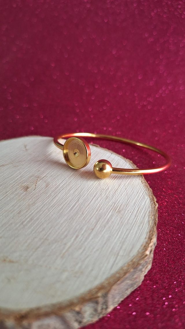 Bracelet Jonc Rond Doré Personnalisable 