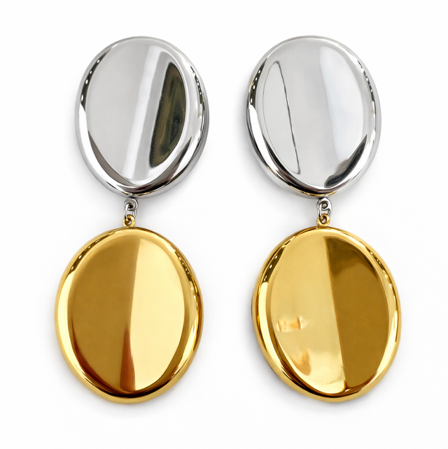 Pendientes acero dorado y plateado 