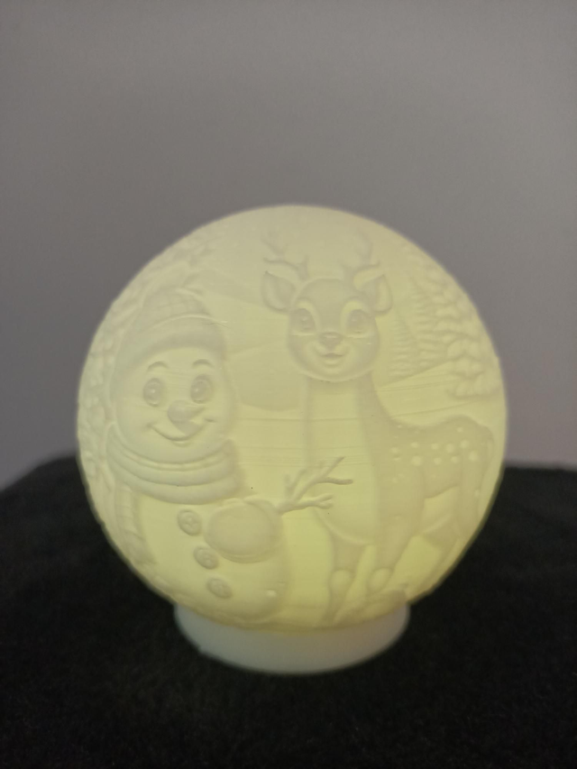 Boule lumineuse Lithophanie 