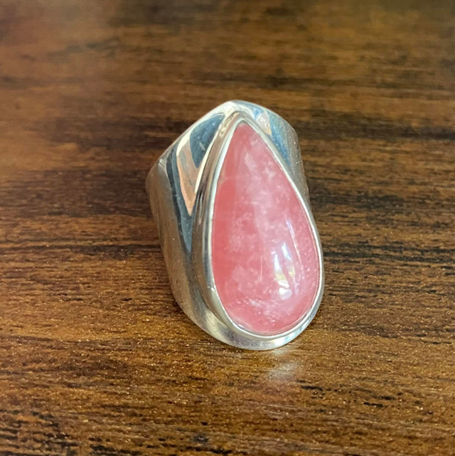 Bague en argent et Rhodochrosite - Taille 53