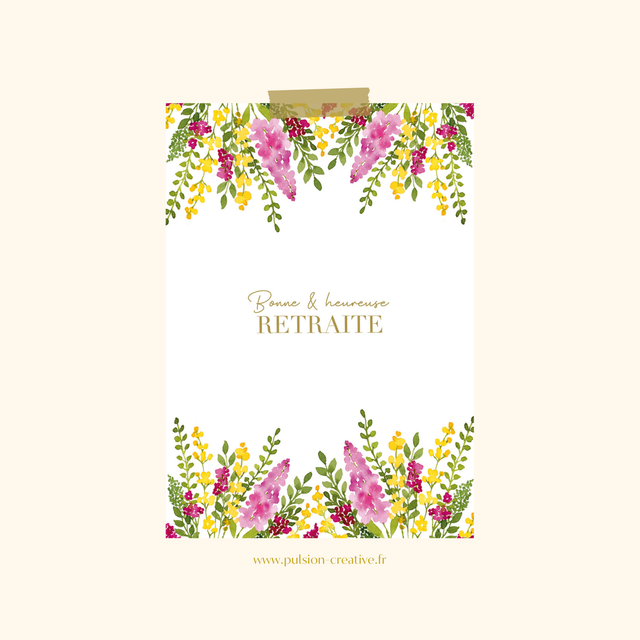 Carte postale aquarelle - Bonne retraite