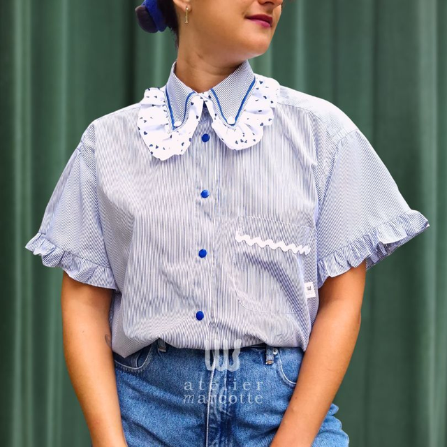 Chemise upcyclée Marina – Taille M / L