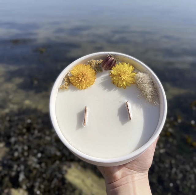 Bougie Fleurie - La Lumineuse - Pot en Terrazzo - Petits Phares