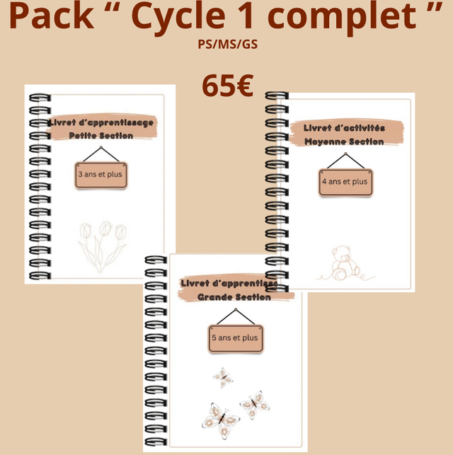 Pack cycle 1 complet petite, moyenne et grande section 