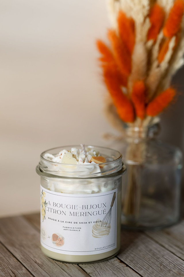 Bougie Bijoux citron meringué