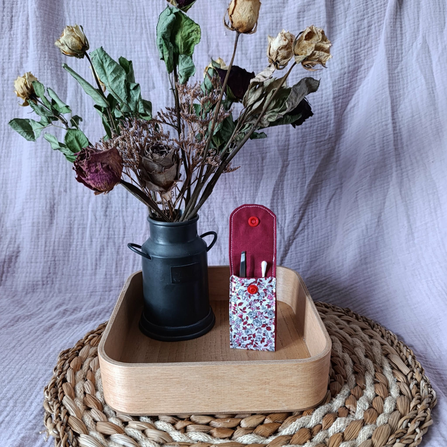 Petite Pochette Léonie Rose Rouge