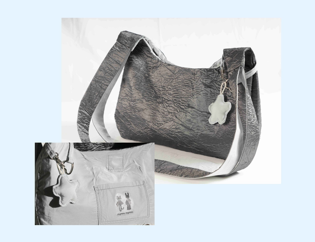 grey shoulder bag with pocket