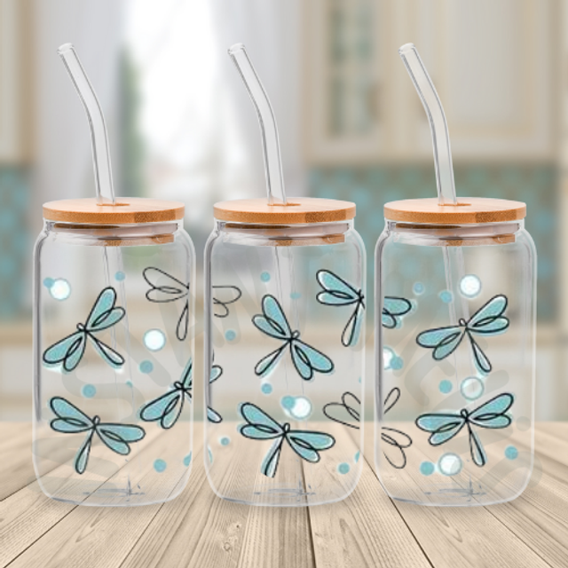 Canette en verre - Libellule Bleue