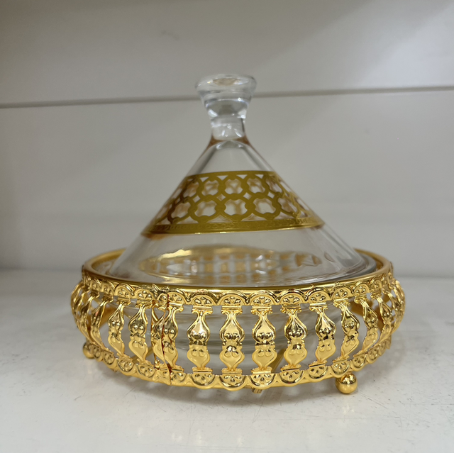 MINI Tajine avec support doré 