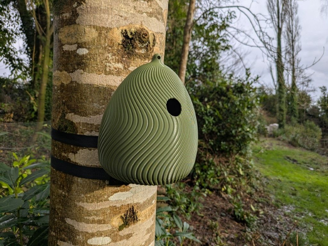 Nichoir à oiseaux de la nature à suspendre en forme d'œuf effet de vague