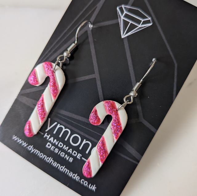 Christmas - Candy cane (pink glitter) 