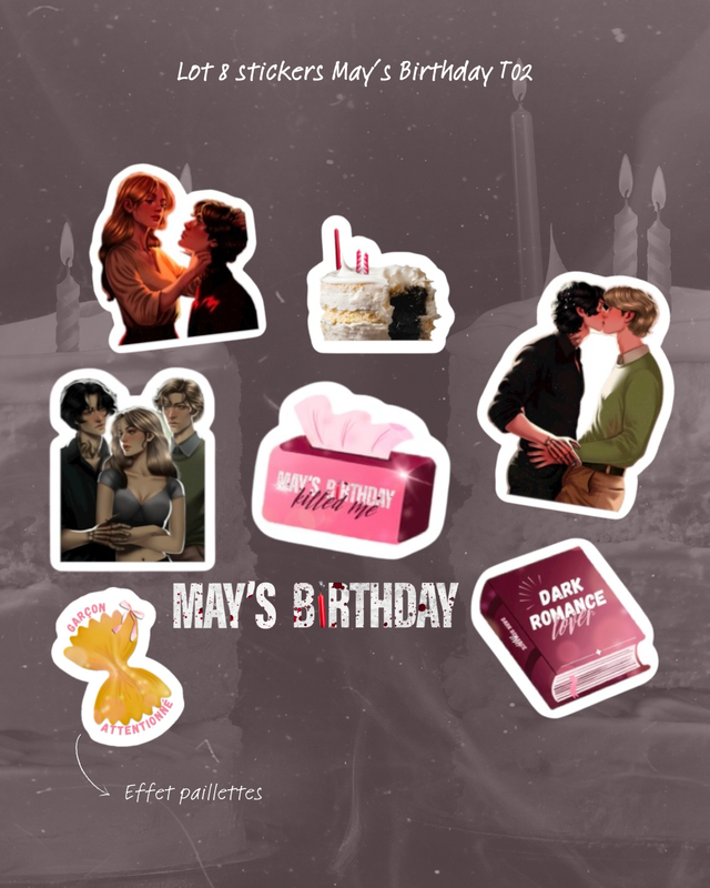 Lot 8 stickers (May&#039;s Birthday T02) 