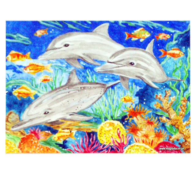 Watercolor - Funny Dolfins 