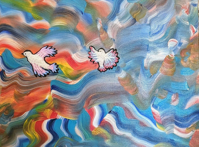 Voile "2 oiseaux" 200 × 200 cm