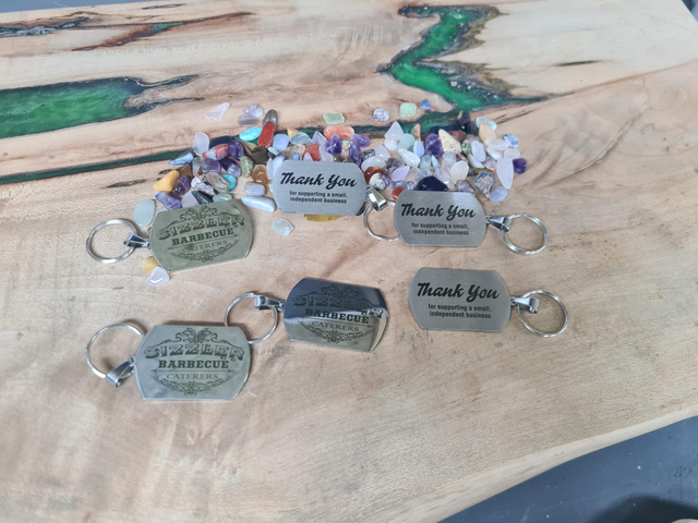 Stainless Steel Dog Tag Keyrings 40x25mm