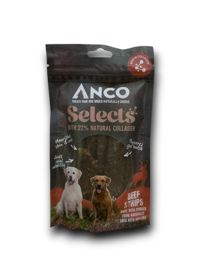 ANCO SELECTS BEEF STRIPS WITH COLLAGEN 85G