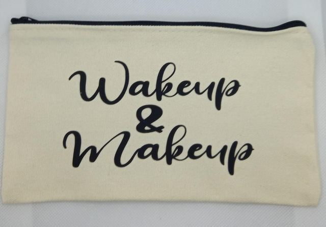 Wake-up &amp; Makeup Canvas Make Up Bag 