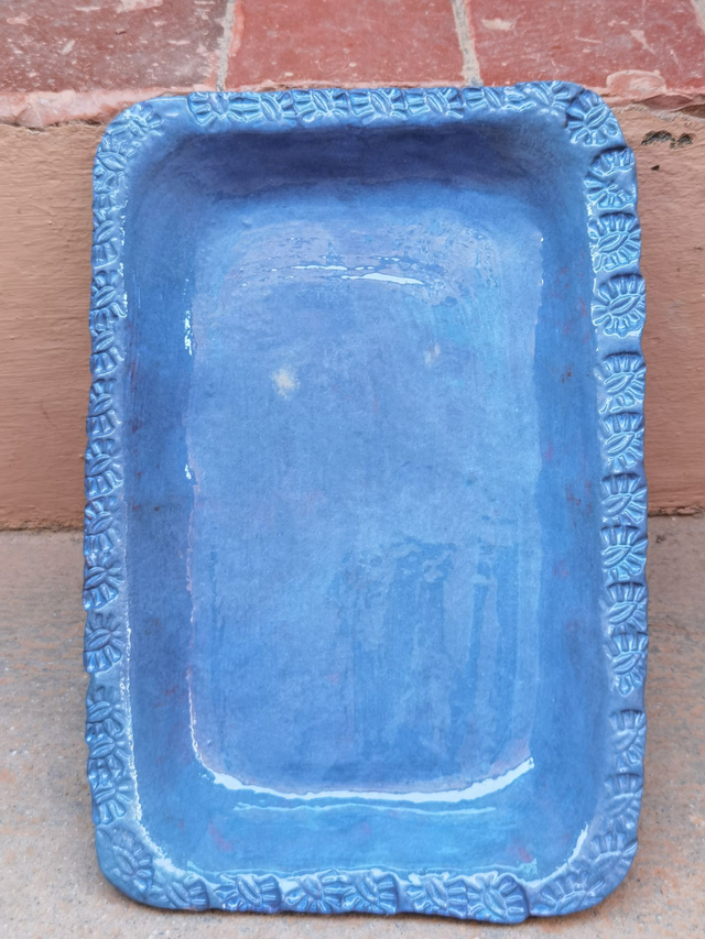 Plat rectangle bleu ciel